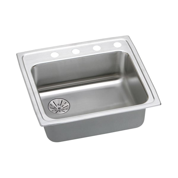 Elkay Lustertone Stainless Steel 22 X 19-1/2 X 6-1/2 Single Bowl Top Mount Ada Sink With Perfect Drain LRADQ221965LPDMR2 - main